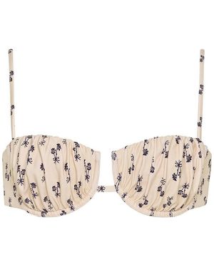 Montce Cynthia Floral Petal Bikini Top - Natural