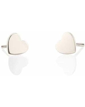 Kris Nations Heart Stud Earrings - White