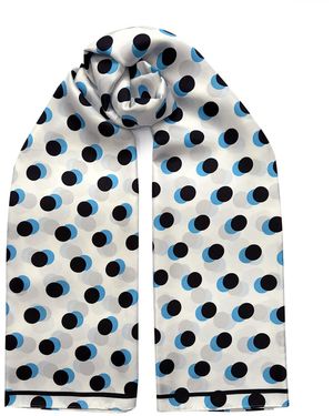 INGMARSON Oversized Polka Dot Silk Scarf - Blue
