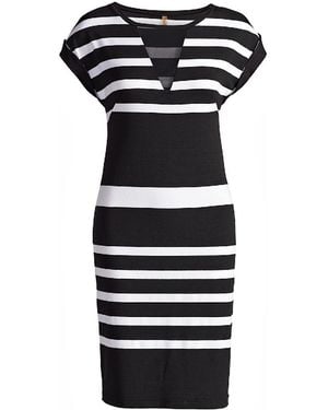 Conquista Straight Striped Dress - Black