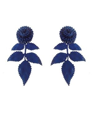 Pats Jewelry Leaf Earrings - Blue