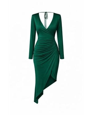 Monice London Coco Blazer Style Midi Dress - Green