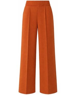Exquise Regular Fit Elastic Waist Straight Cut Trousers - Orange