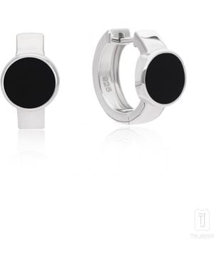 The Jewelz Neutrals Noir Axis Onyx Huggies - Black