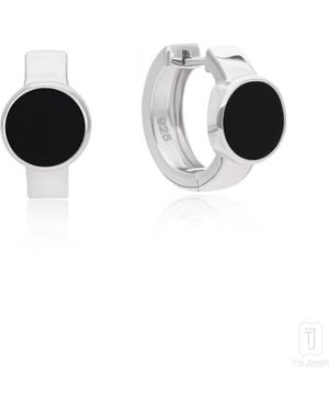 The Jewelz Neutrals Noir Axis Onyx Huggies - Black