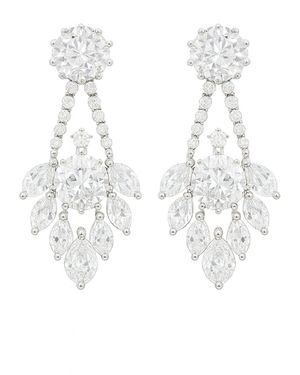 Maison De Gala Crystal Chandelier Cluster Earrings - Metallic