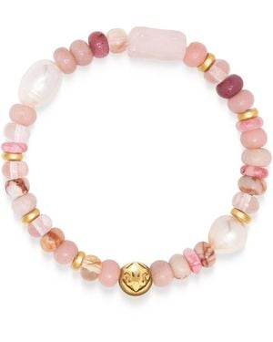 Nialaya Rose Pearl Wristband - Pink