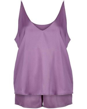 Pasithea Sleep Zen Bamboo Lyocell Short Pyjama Set - Purple