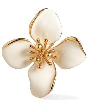 Retro Chic Iris Blossom Brooch - Metallic