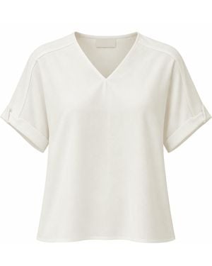 Exquise Alette V Neck Short Sleeve Blouse - White