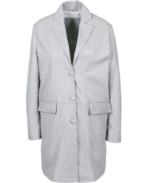 Freaky Nation Leather Coat - Grey