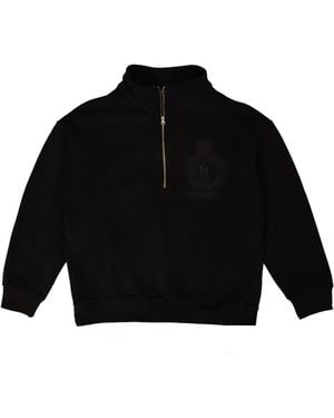 Rave on Trend Crest Half Zip - Black