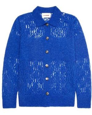 La Granni Aranita Collared Cardigan - Blue