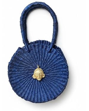 Sokona Esengo Electric Mini Handwoven Round Bag - Blue