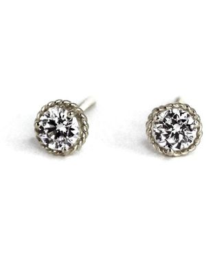 VicStoneNYC Fine Jewelry Antique Lab Diamond Stud Earrings - White