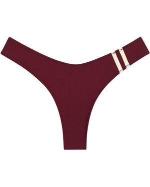 Montce Sporty Lulu Zig-Zag Stitch Bikini Bottom - Red