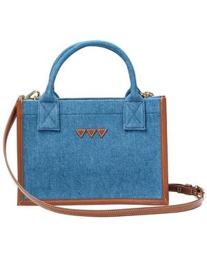 Get the Gallop Denim Small Tote With Details - Blue