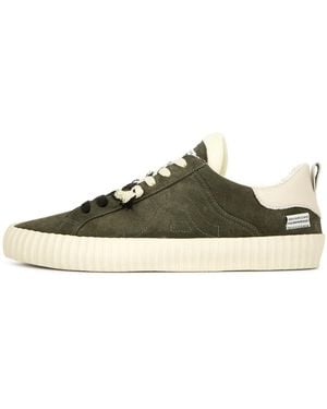 Springa | Unique Vulcanized Sneakers Italian Handmade Wavy Suede Military - Green