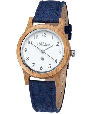 Waidzeit Barrique Alpine Watch With Nightblue Merino Wool Strap