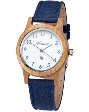 Waidzeit Barrique Alpine Watch With Nightblue Merino Wool Strap