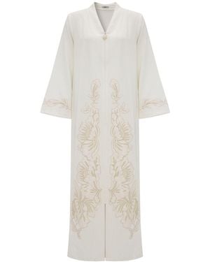 Bocan Couture Liora Linen Zippered Dress Off - White