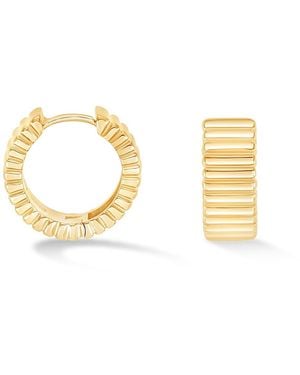 Dower & Hall Wide Humbug Huggie Hoops - Metallic
