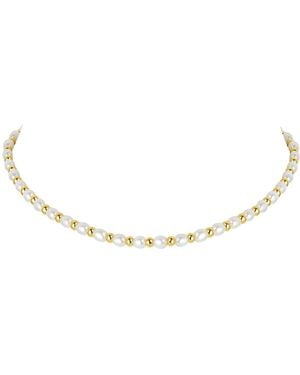 Janus Edinburgh Hedjet Vermeil Pearl Short Layering Necklace - Metallic