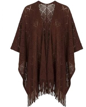 James Lakeland Pointelle Knit Kaftan - Brown