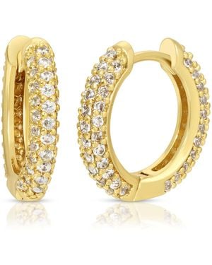 Glamrocks Jewelry Pavé Tube Huggies - Metallic