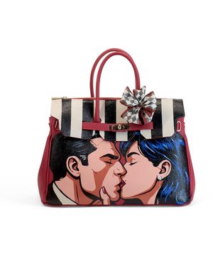 Maison Rubaiyat Bella Hand-Painted Leather Bag - Red