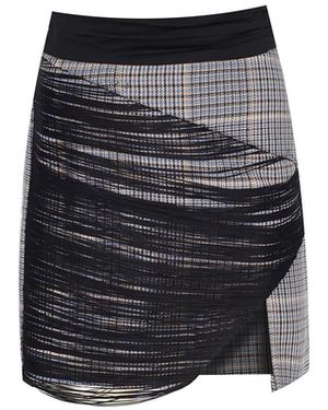 Madebyza Assymetric Plaid Skirt - Black