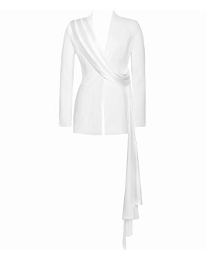 Miss Circle New York Vandra Draping Blazer Jacket - White