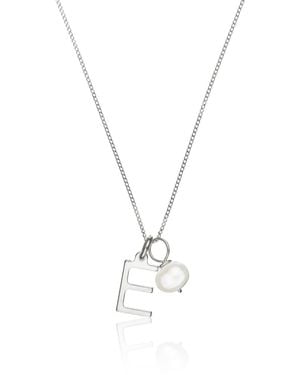 Lily & Roo Initial And Pearl Drop Necklace - Metallic