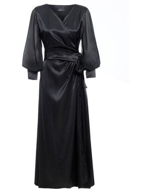 Sarvin Wrap Maxi Dress - Black