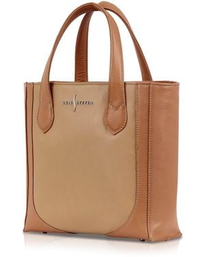 Luis Steven Neutrals Small Bucket Tote- Tan Pebble - Brown