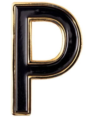 Make Heads Turn Enamel Letter P Pin - Black