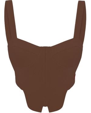Pcfg Woven Corset Top - Brown