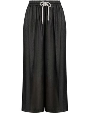 James Lakeland Side Stripe Wide Leg Trousers - Black