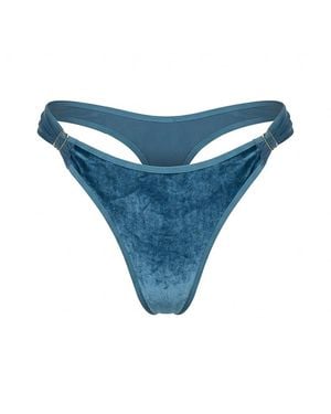 Carol Coelho Barcelona Velvet & Tulle Thong - Blue