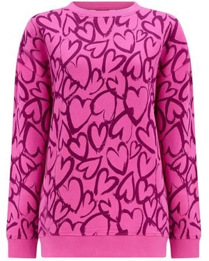 Sugarhill Eadie Relaxed Sweatshirt Hearts - Pink