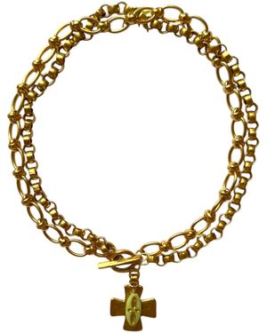 Sccollection Marlowe Chunky Cross Necklace - Metallic