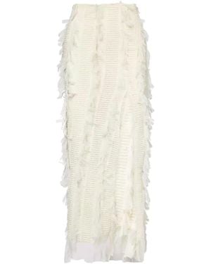 Amy Lynn Neutrals Calla Ivory Maxi Ruffle Skirt - White