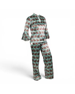 FORZA CAVALLO Happy Arab Satin Pyjamas - Green