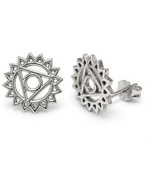 The Jewellery Store London Throat/Vishuddha Chakra Stud Earrings - White