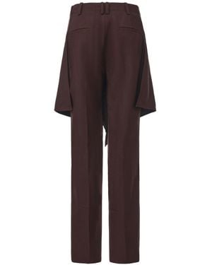 FRONT ROW SHOP Layered Skirt Trousers Rum - Purple