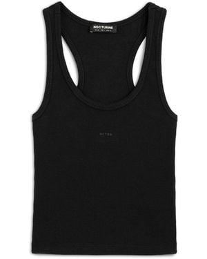 Nocturne Ribbed Crop Top - Black