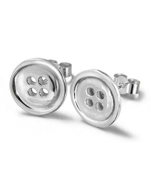Lucy Quartermaine Large Button Studs - Grey