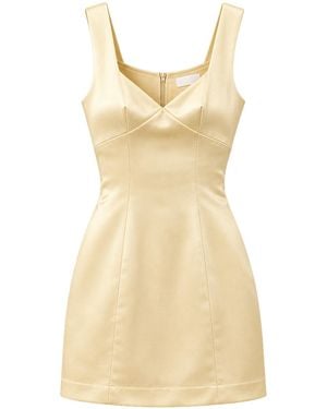 Belsize25 Golden Time Dress – Heavyweight Satin Sweetheart Mini Dress - Yellow