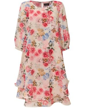James Lakeland Print Flower Wave Hem Dress - White
