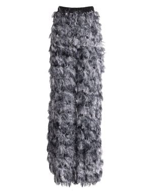 Julia Allert Textured High-Waist Pants – Charcoal - Gray